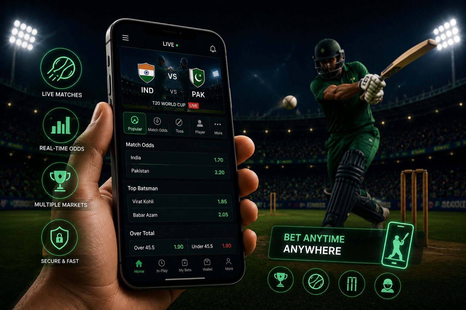 Cricket betting on mobile