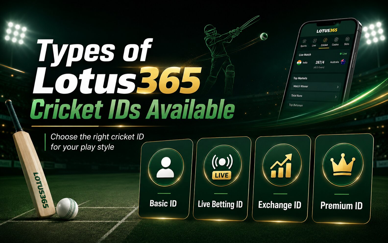 Types of Lotus365 Cricket IDs